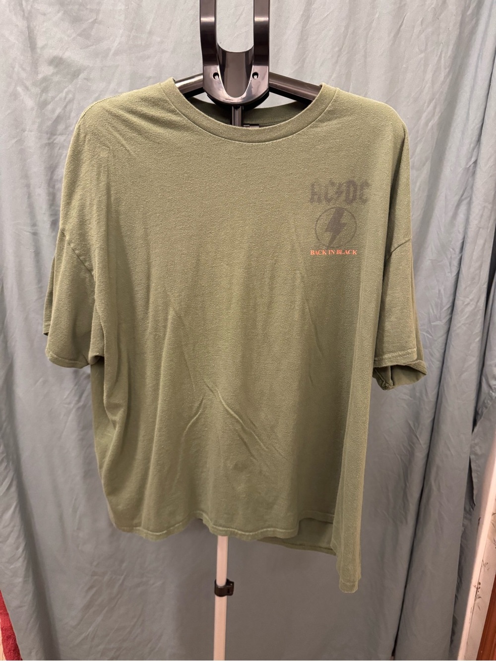 AC/DC Olive Green 'Back In Black' Graphic Tee